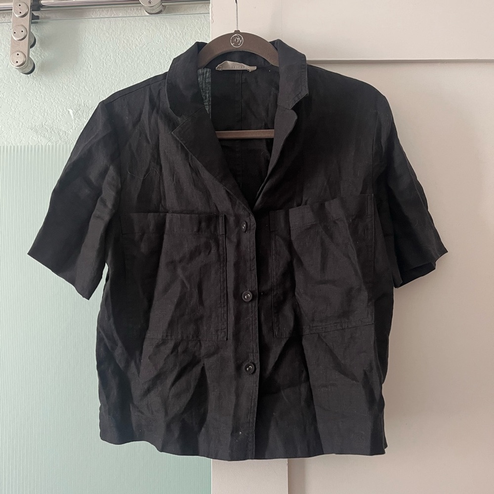 Everlane Linen Workwear Shirt Black - Picture 2 of 7